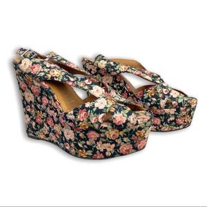 Jeffrey Campbell Black Flor Mariel Wedge Sandal